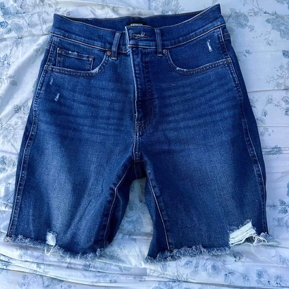 Express Blue Denim Shorts